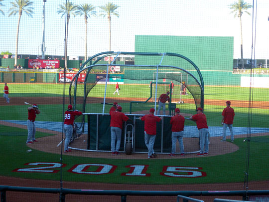 Spring Training in Goodyear Ballpark Batting Practice Following Cleveland