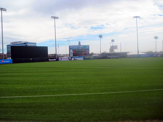 Outfield & Scoreboard at Tempe Diablo Stadium