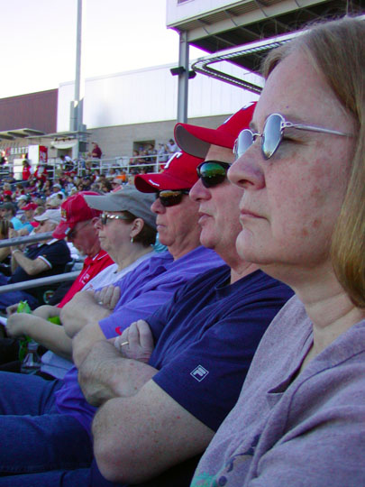 Spring Training Fans in Goodyear Baseball Park Following Texas