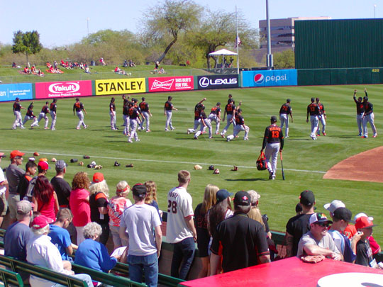 Spring Training Following San Francisco in Tempe Diablo Stadium