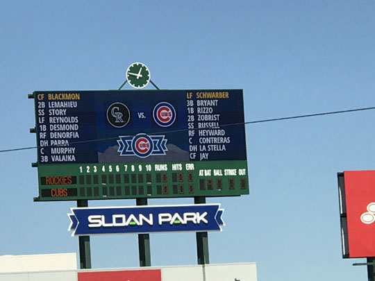 Spring Training Scoreboard at Sloan Park