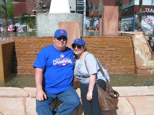 Spring Training Fans at the Goodyear Ballpark Fountain 1