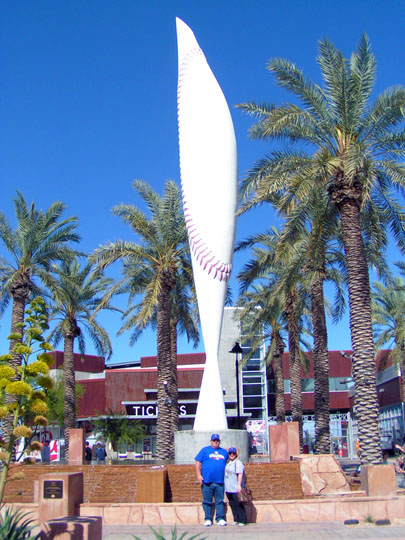 Spring Training Fans at the Goodyear Ballpark Fountain 2