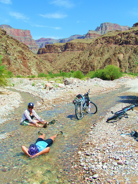 Bikers at the First Crossing of Diamond Creek