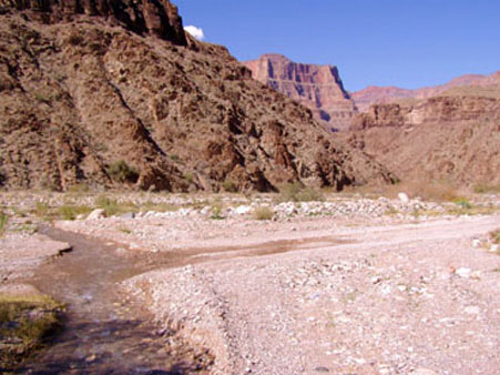 First Crossing of Diamond Creek a Mile from the Colorado River in Grand Canyon.